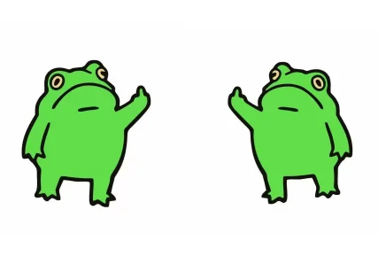 قطعتان من ملصقات الضفدع الخضراء المقاومة للماء لملحقات السيارة والدراجات النارية الإلكترونية #1