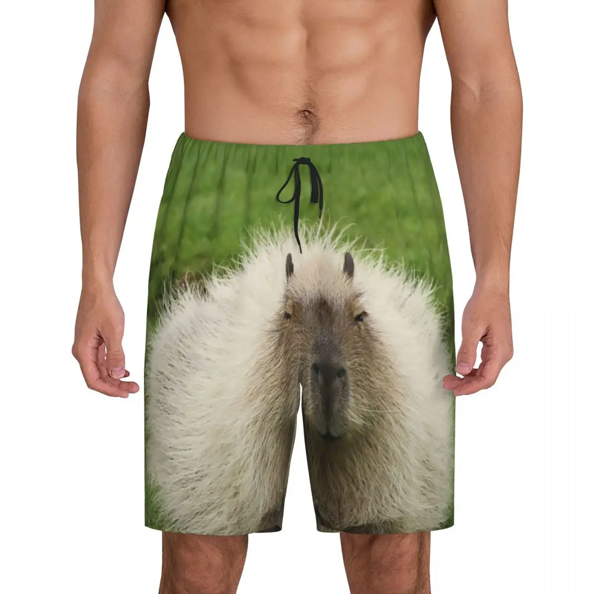 Custom Animal Pet Capybaras pigiama Shorts Sleepwear uomo elastico in vita Animal Pet Sleep Lounge Short Pjs con tasche