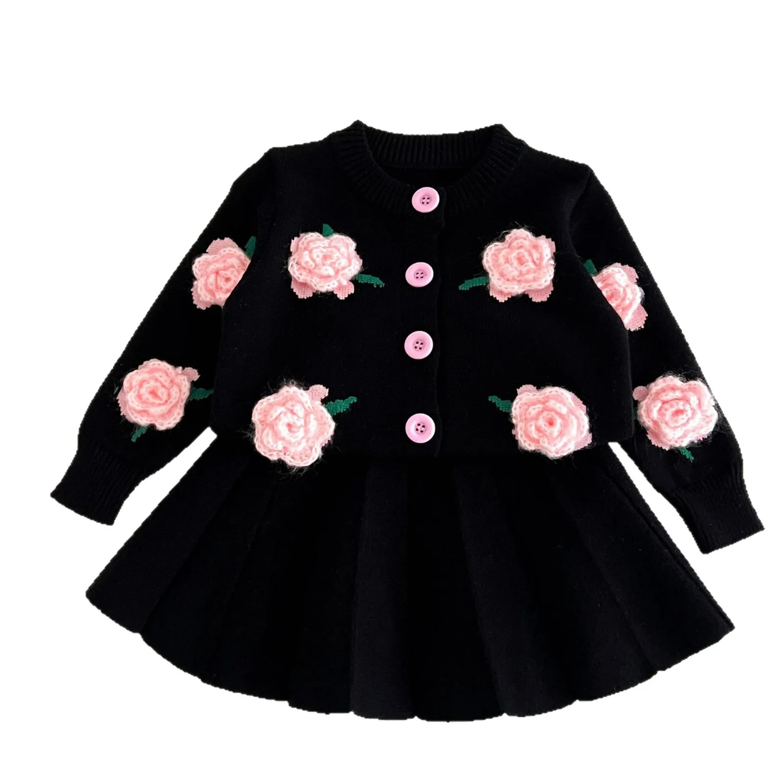 Girls Casual Turtleneck Sweater & Pants Set 2026 Autumn Winter | 2PCS Kids Cute Clothing Outfits