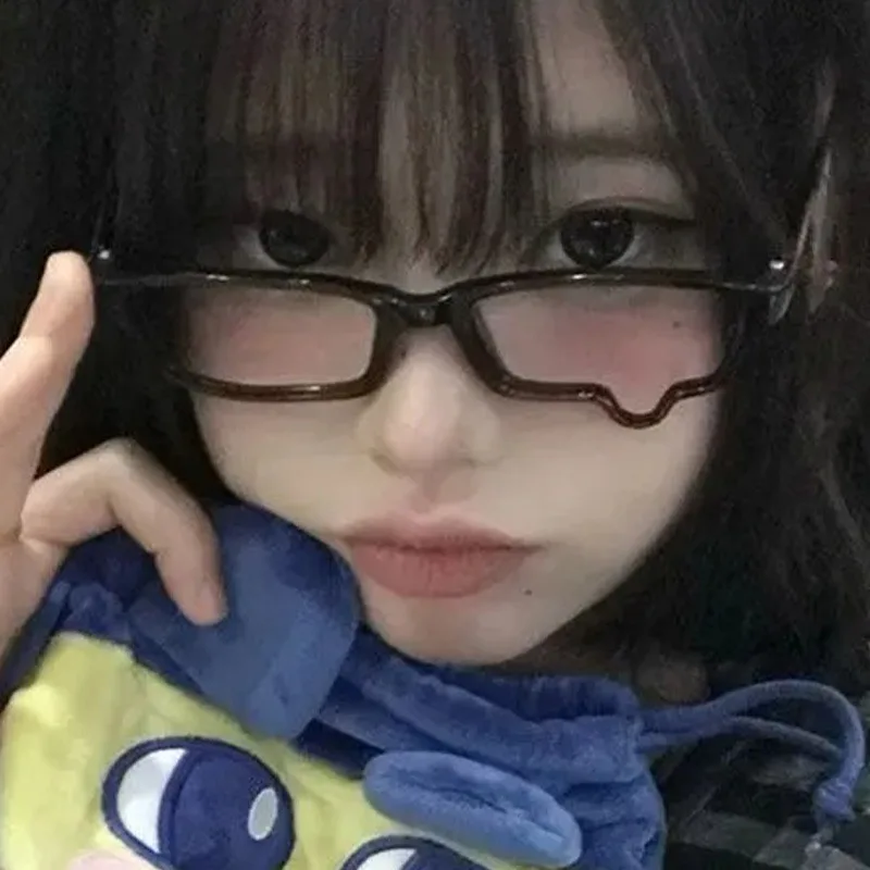 패션 unisex 블랙 안경 프레임 렌즈 없음 애니메이션 우는 물방울 안경 빈티지 카와이 파티 선물 코스프레 액세서리