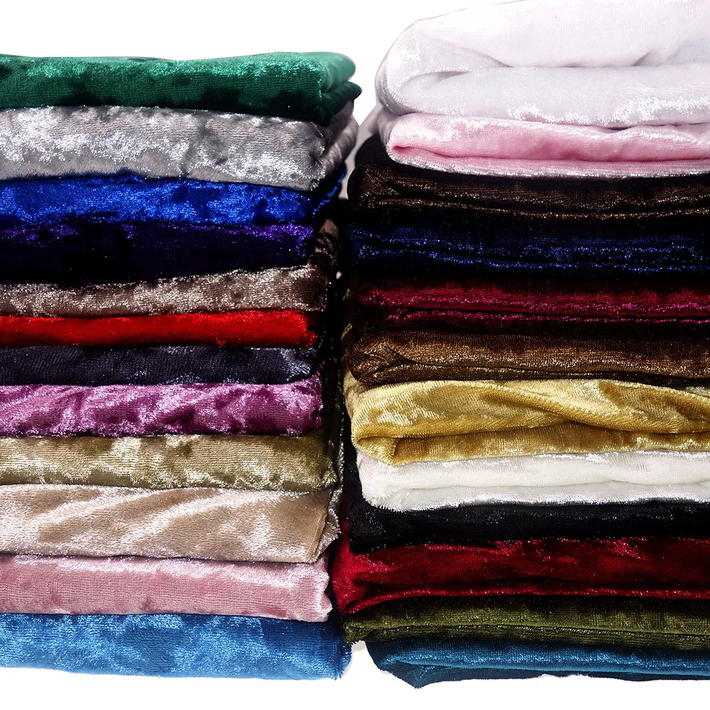 50*160cm Wholesale Gold velvet fabric elastic Soft ice velvet fabric dress cloth DIY wallet tablecloth curtains pillow sofa