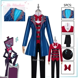 Hazbin Costume Cosplay Hotel Vox Cosplay Uniform Suit Outfit Men Halloween Carnival Christmas Blue Red Suit Role Playing Cosplay