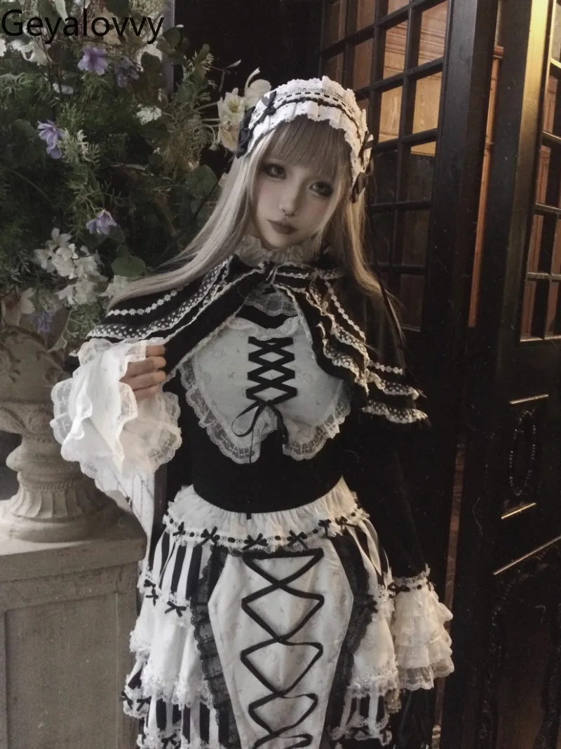 Gonna corta in pizzo a righe con cinturino originale giapponese Estate nuova ragazza dolce e carina Minigonne tutu SK sottocultura versatile