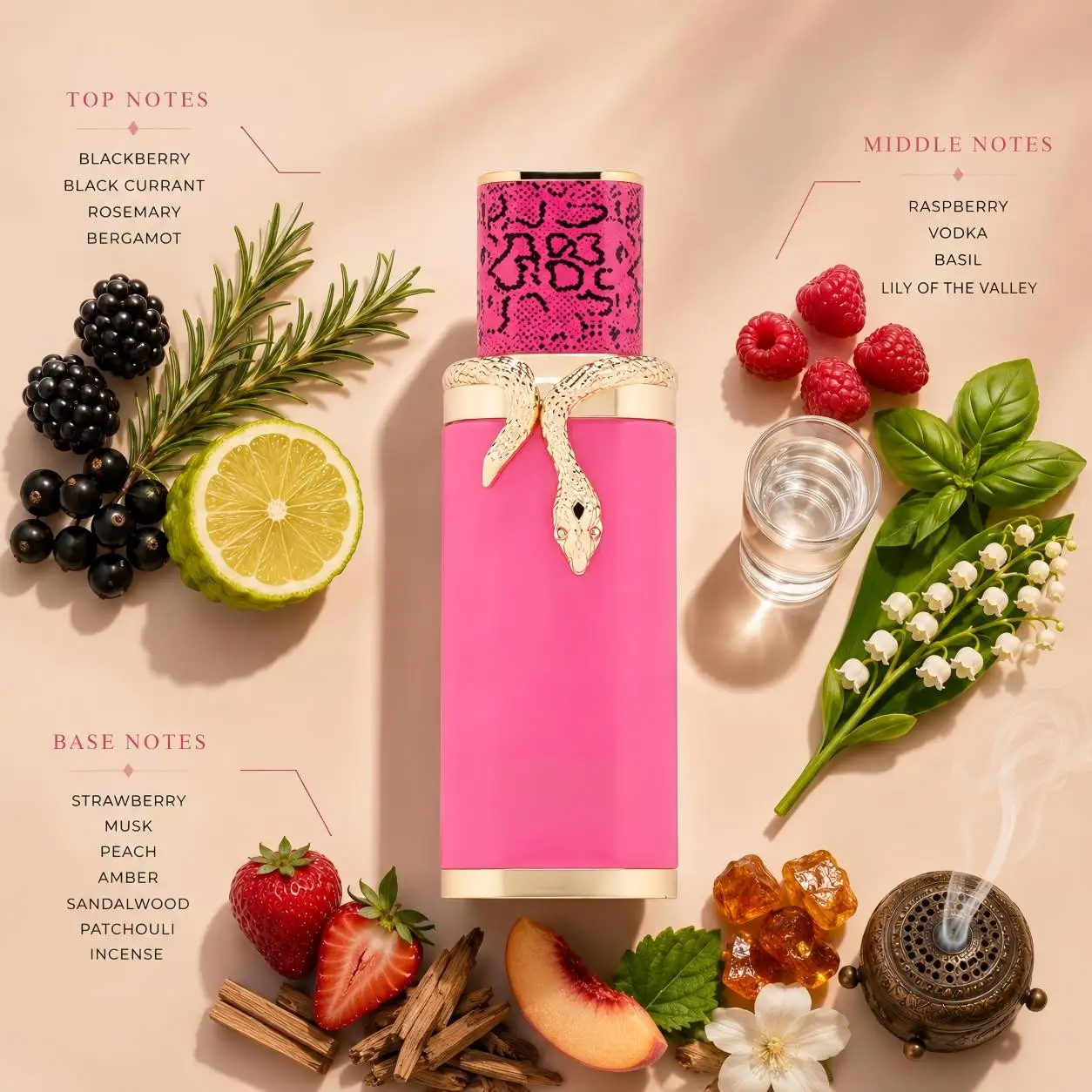 Eau de Parfum 3.4oz/100ml Unisex – Blackcurrant Blackberry Raspberry Vodka Strawberry Peach Sandalwood Amber Musk, Fruity Berry Vodka Woody Ambery Sweet Long Lasting UAE Perfume for Women Men