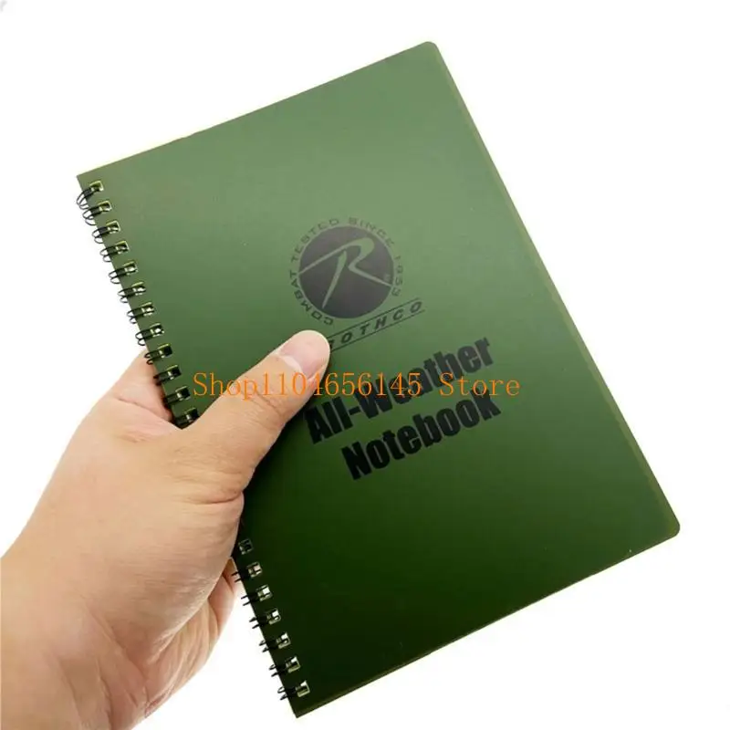 Cuaderno impermeable para todo tipo de clima, Bloc de notas táctico con bolsillo para ducha, cuaderno portátil con espiral superior de 3 "x 5" para exteriores