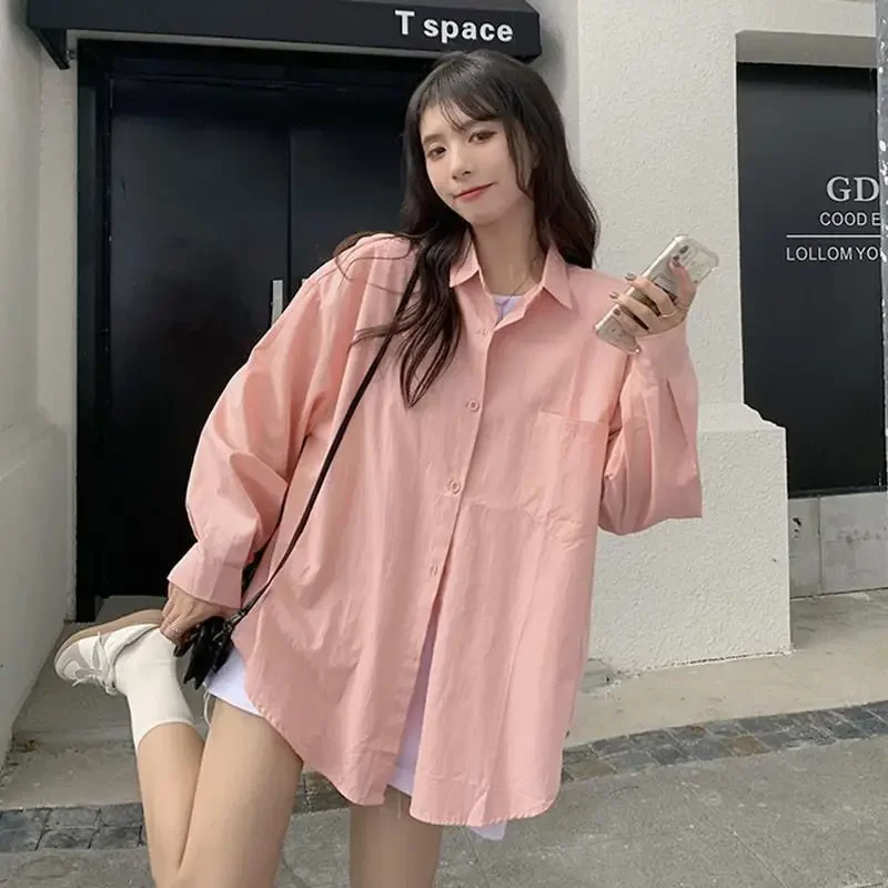 

Women's Clothing Spring Summer Shirt Korean Style Student Loose Fit Long Sleeve Casual Versatile Trendy Blouse New XQ147