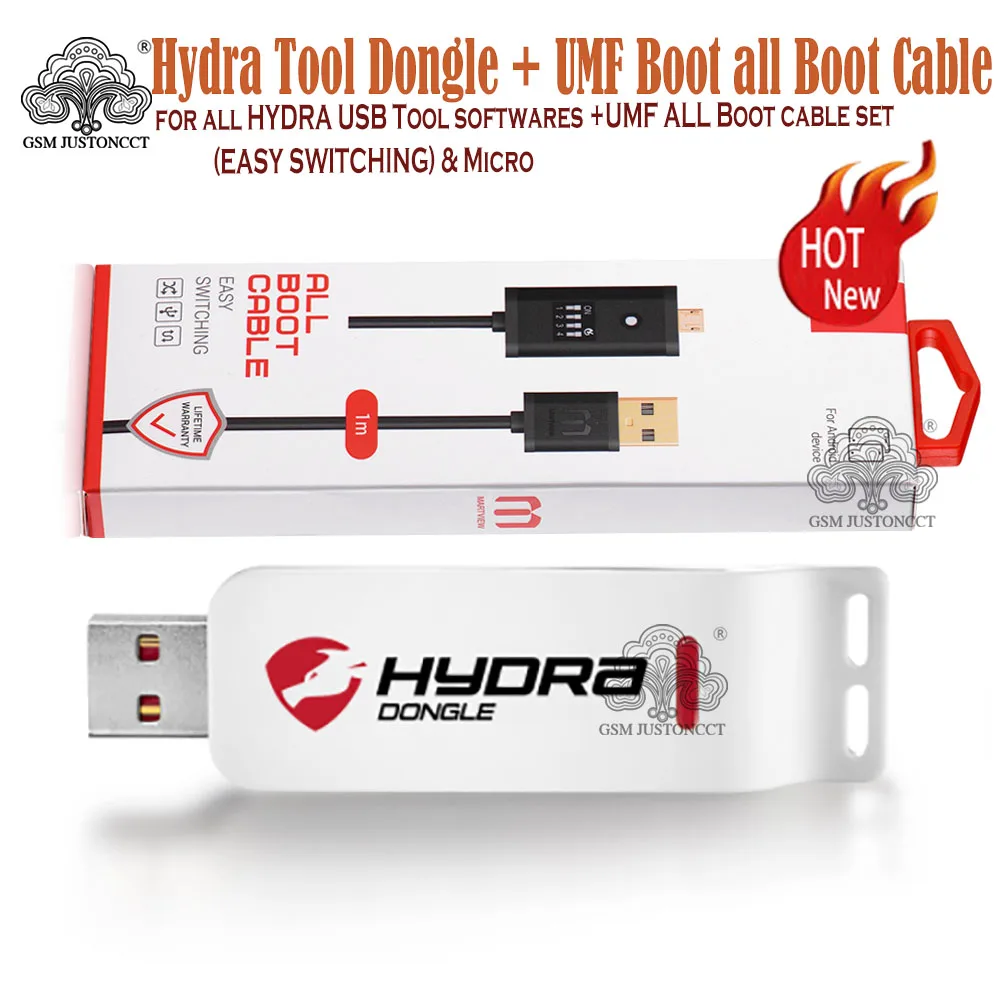 2025 New Original Hydra Dongle is the key for all HYDRA USB Tool softwares +UMF ALL Boot cable set (EASY SWITCHING) & Micro