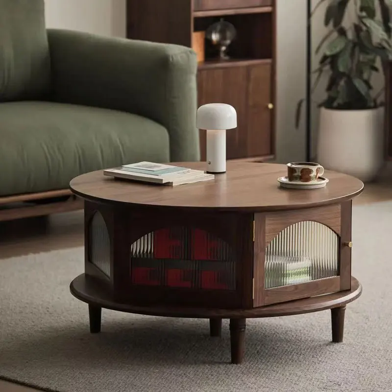 

Customizable North American Black Walnut Round Coffee Table