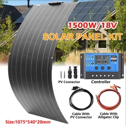 High-Efficiency 1500W Flexible Solar Panel - Ultra-Thin, Bendable, Easy to Install on Curved Surfaces
