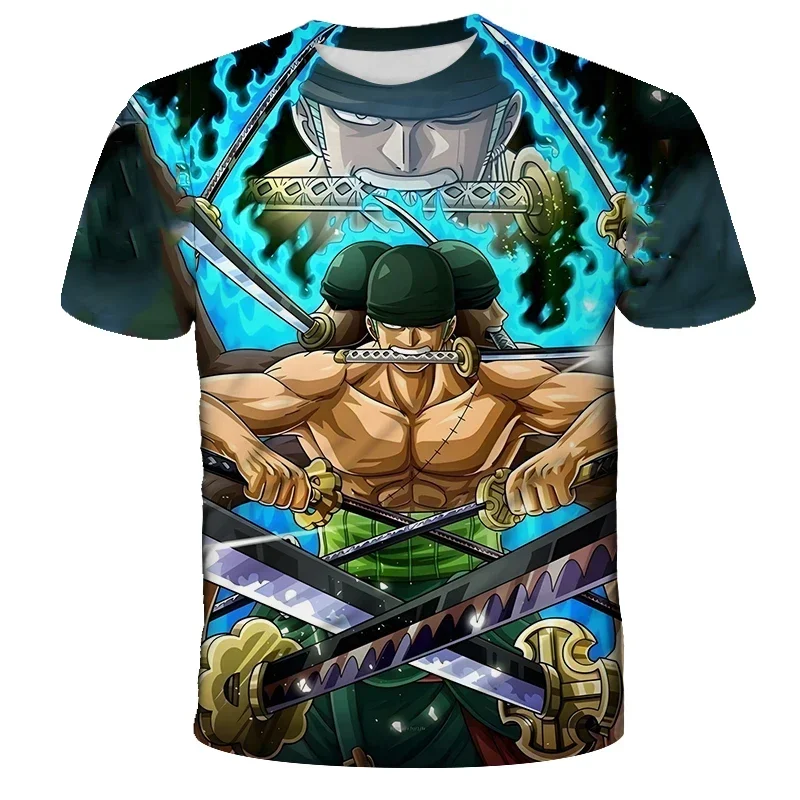 

(MINI) Fashionable boy Anime One Piece Luffy T-shirt 3D MenTshirt Boy Luffy T-shirt Summer Unisex T-shirt