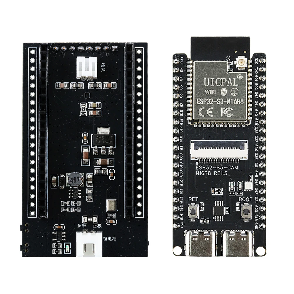 ESP32-S3-CAM Development Board 2.4G Wifi Module 8MB PSRAM 16MB FLASH with AI Vision Expansion Board 40PIN Type-C