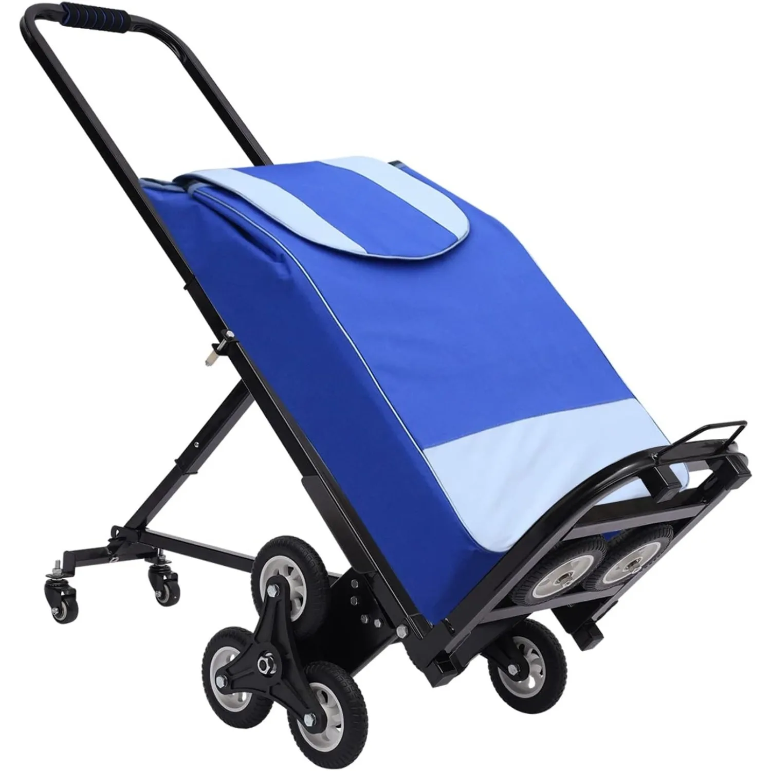 

Folding Hand Truck, Stair Climbing Hand Truck up to 150kg, Stacking Cart with 10 Pu Wheels, Height Adjustable Stair Climbing Hand Truck K