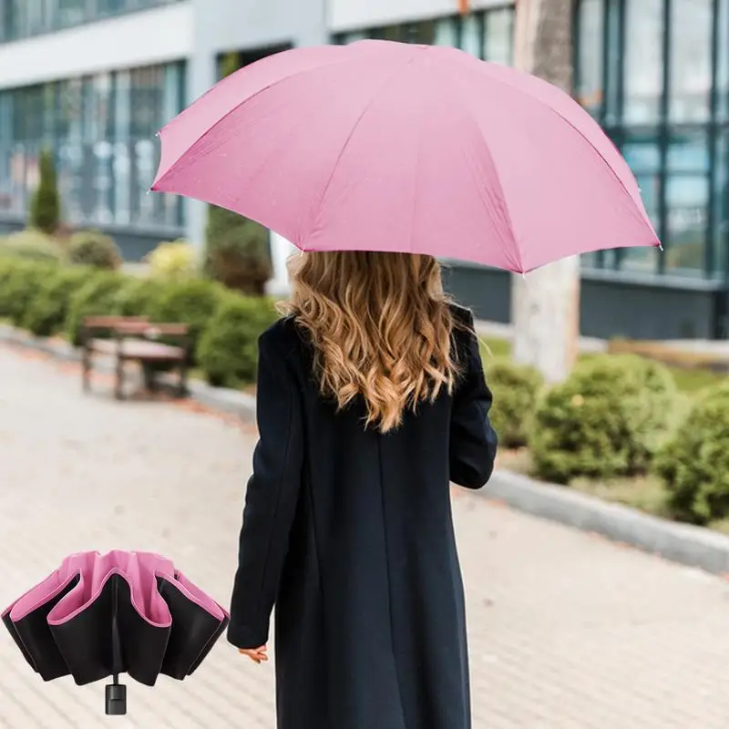 Stick Umbrellas Compact Travel Rain & Sun Umbrellas Large Size Reinforced Ribs Automatic Or Manual For Rainy Or Sunny Day