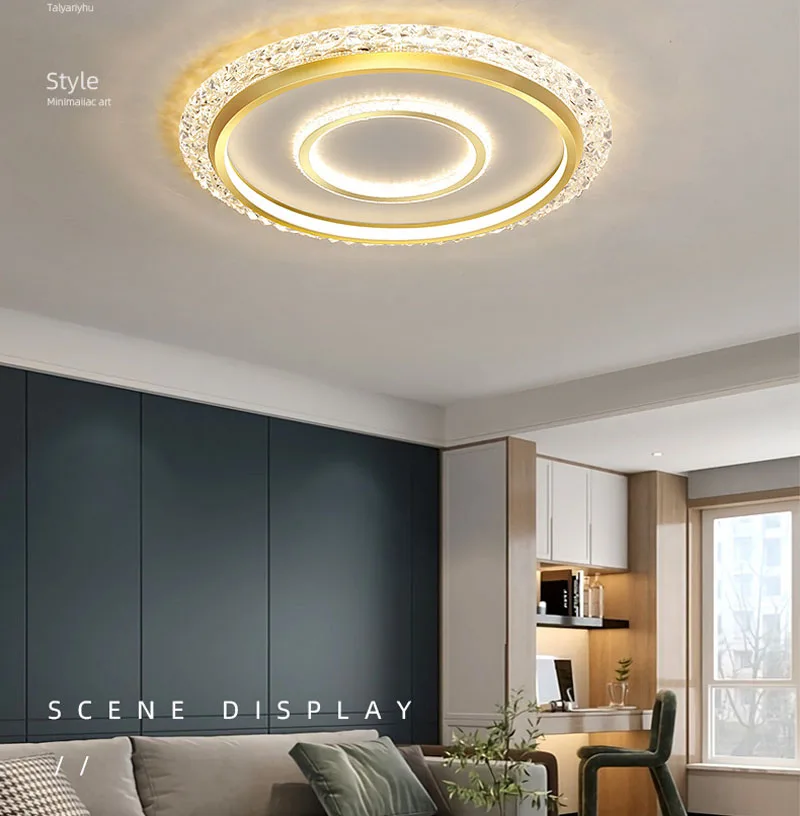 

Nordic modern LED crystal ceiling lamp, living room lamp, simple and atmospheric crystal eye protection lamp, luxury new bedroom