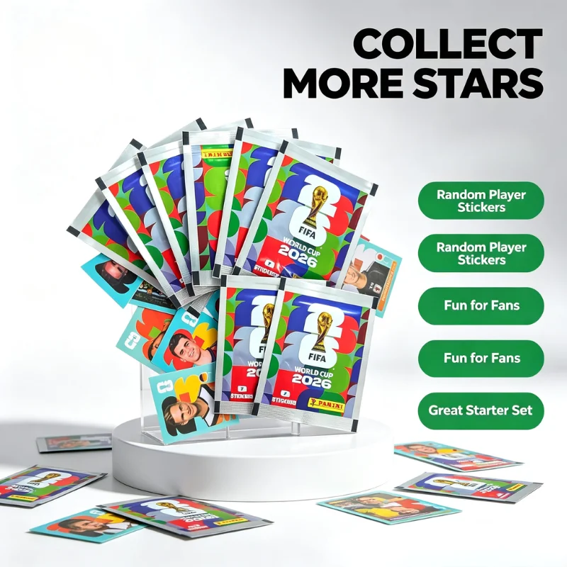 Panini FIFA World Cup 2026 Sticker Set, Collectible Football Stickers Cromos Soccer Player Trading Stickers Fan Collection Gift