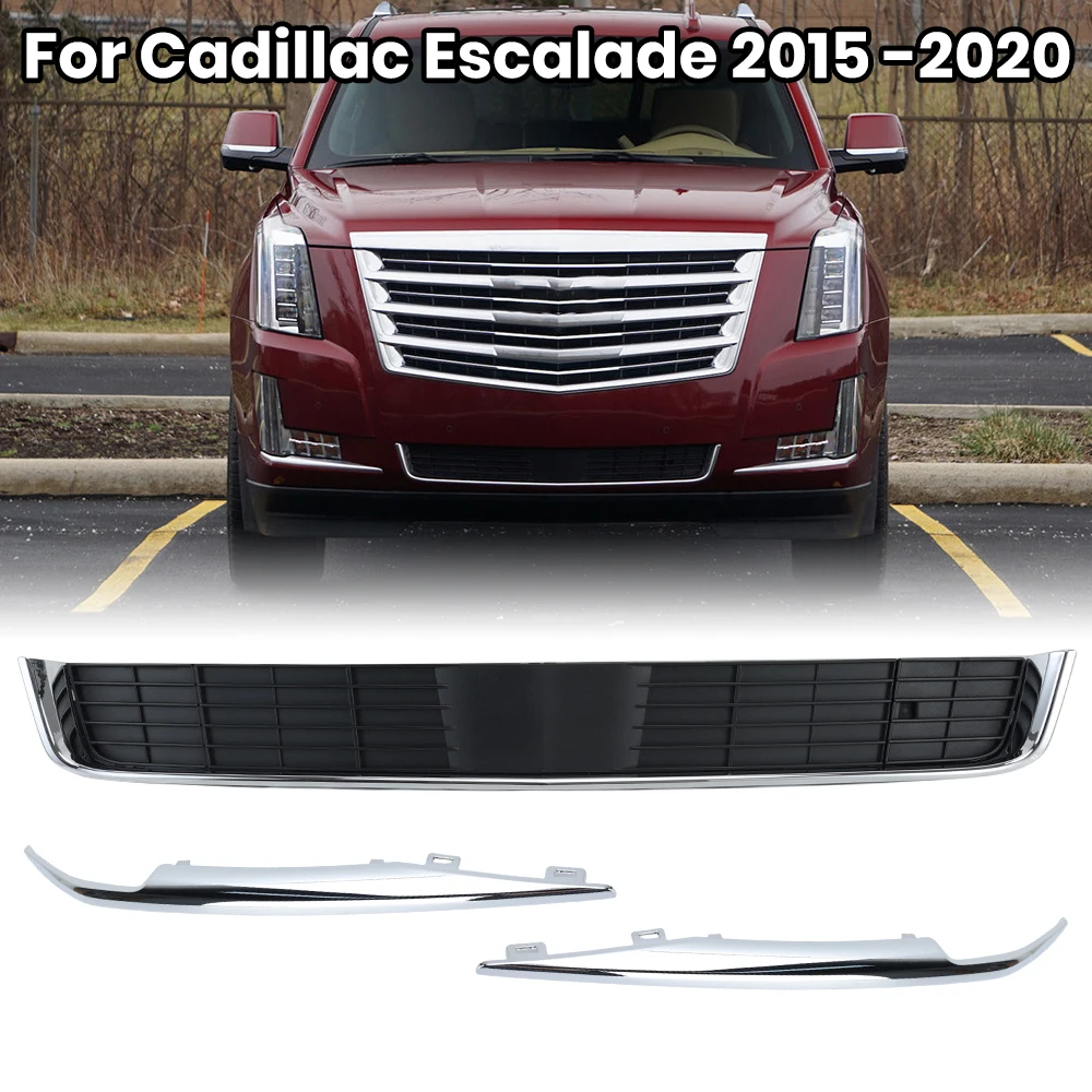 

Chrome Front Bumper Cover Grille Fog Light Trim for Cadillac Escalade 2015 -2020 Spare Parts Cars GM1036178 23181987 GM1046111