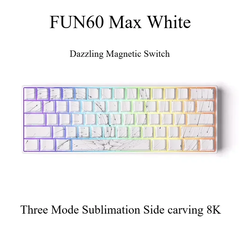 

Monsgeek FUN60/FUN60 Pro, черный магнитный переключатель, механические клавиатуры, легкая эргономика с низкой задержкой, пользовательская клавиатура для киберспорта и геймера
