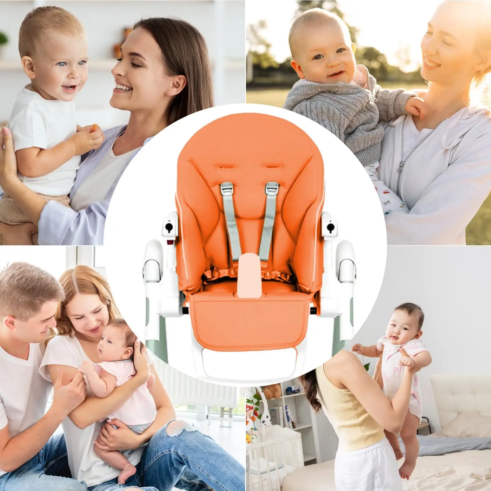 Cojín para silla de comedor para bebé, funda de cuero PU para silla de comedor, funda para asiento de comedor para niños, para Peg Perego, para Siesta Zero3, para Baoneo
