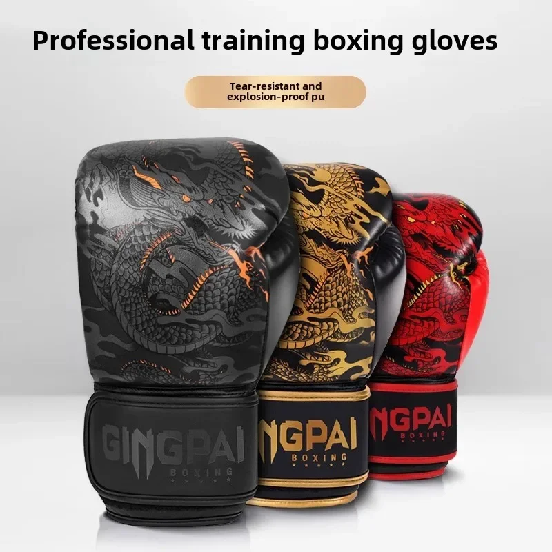 10/12/14oz Boxing Gloves Professional Adult Sanda Muay Thai Fighting Gloves Men's and Women's Training Mixed Martial Arts