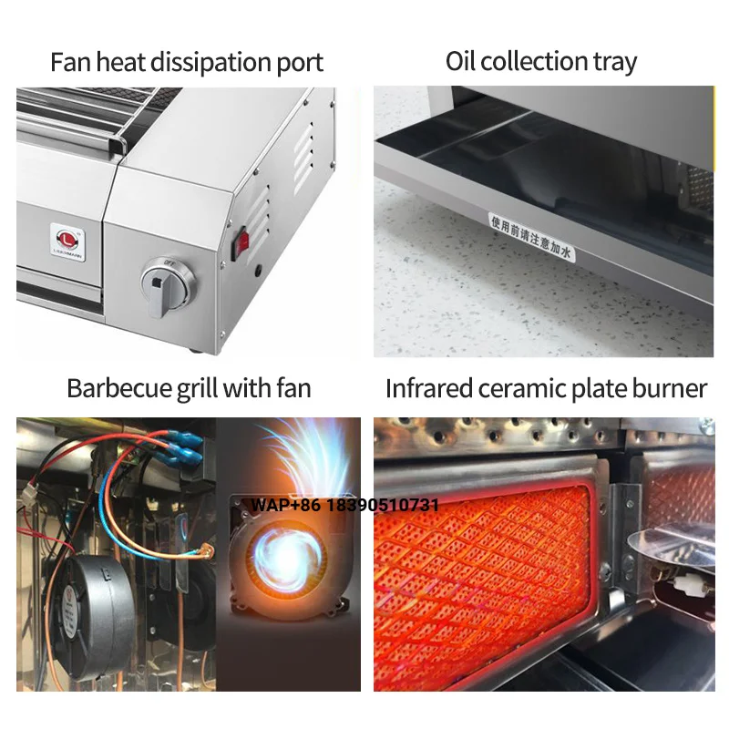 Gas Hot Pot Grill Smokeless Indoor Tabletop BBQ Grill for Restaurant Commercial Kitchen