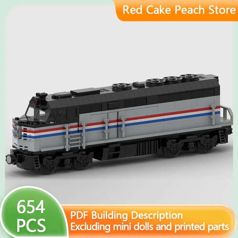 Popular City Car Model MOC Building Bricks Railway Diesel Locomotive Modular Technology Gift Holiday Assemble Children Toys Suit