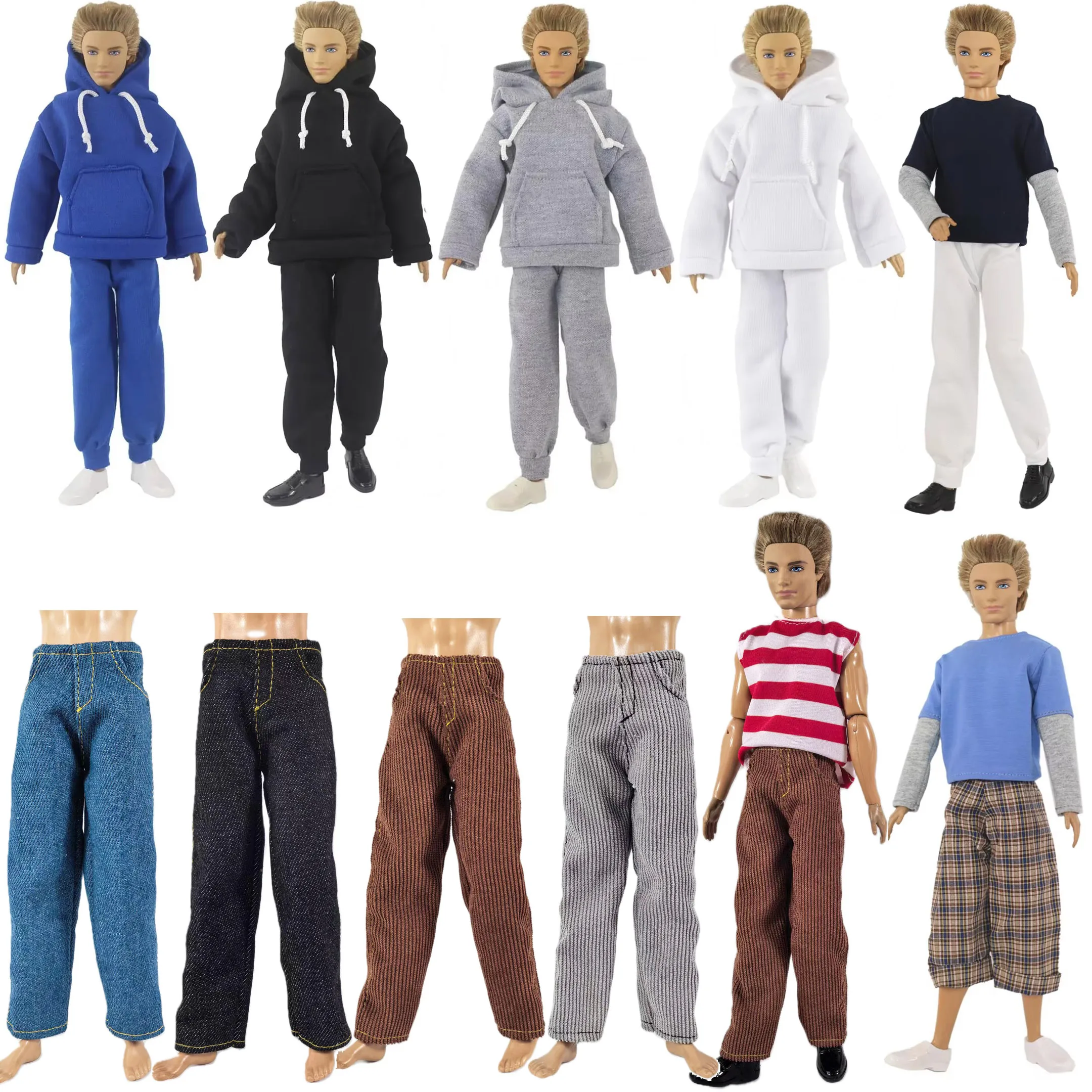 

1 Set Doll Clothes Sweater Casual Clothes Outfit for 12 inch Ken Doll Many Style for Choice