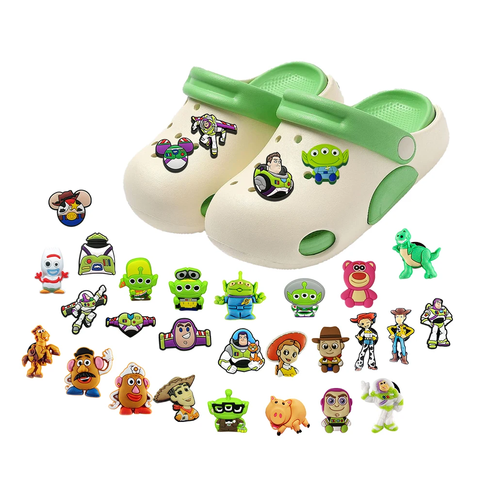"10-100PCS Toy Story Buzz Lightyear Shoe Charms, PVC DIY Accessories for Bracelets, Keychains, Party Favors, Kids Gifts"