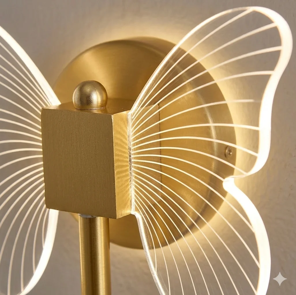 Led Lampara Mesita Noche For Bedroom Butterfly Wall Lamp Creative Modern Nordic Bedside Light Decorative Background Home Decor