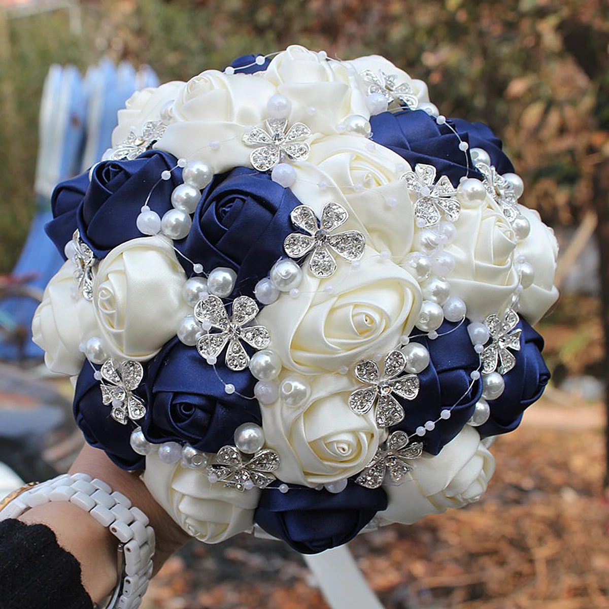 Factory Wholesale Customized 5 Piece/lot Bridal Wedding Bouquets Handmade Artificial Flowers Bridesmaids Wedding Bouquets W224-4