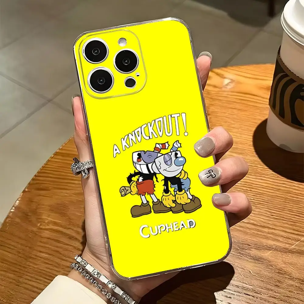 Cuphead Poster Phone Case For Iphone 15 Pro Max 14 16 Plus 11 12 Mini 13 Pro 7 8 X XR XS SE Transparent Back Cover