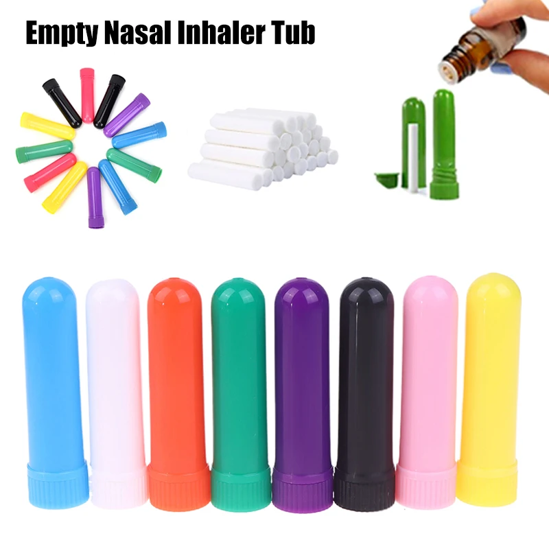 

Запасные пластиковые палочки для назального ингалятора, пустая трубка для назального ингалятора с хлопковыми фитилями для контейнеров эфирного масла, ингалятор для ароматерапии