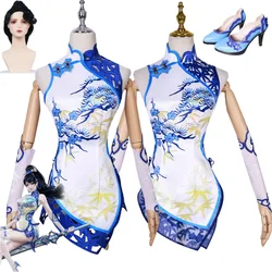 Peruka przebranie na karnawał suknia w stylu Qipao haft Qipao kobieta chińska stylowy kombinezon Anime gra Naraka: Bladepoint Yoto hito