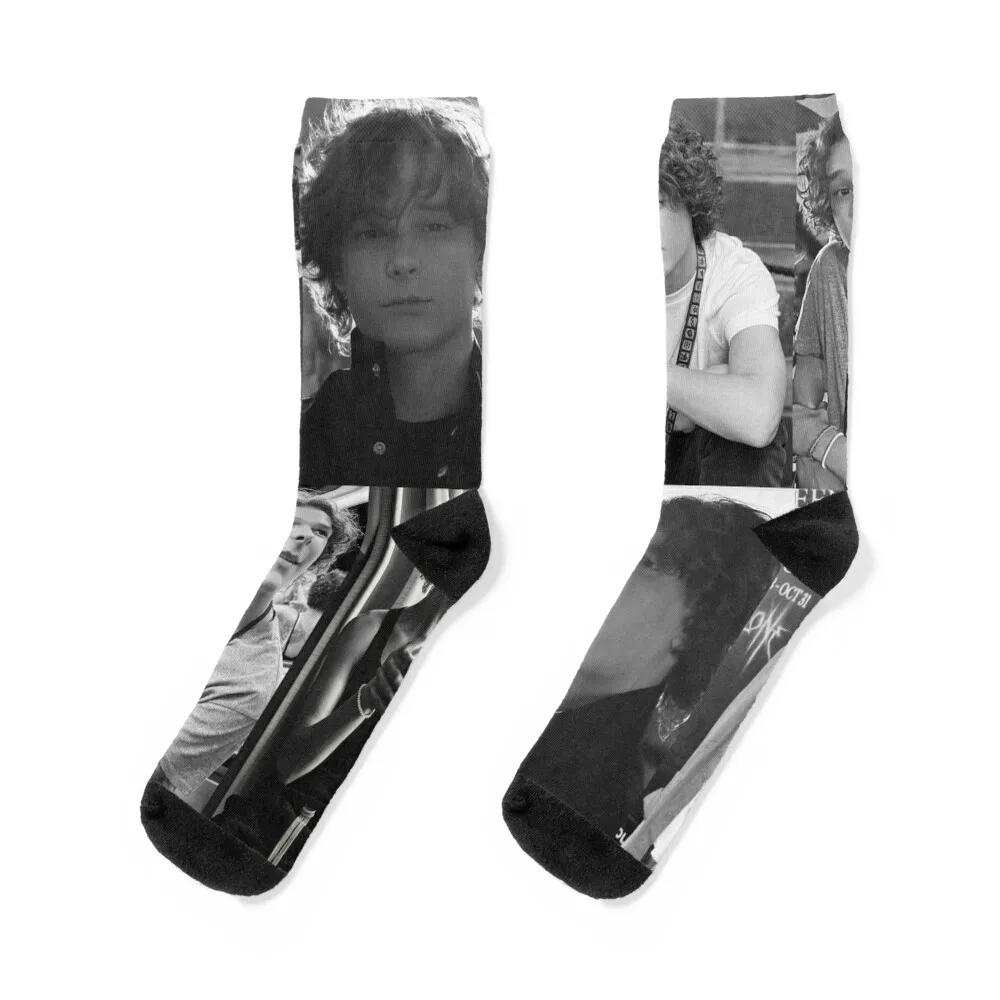 

Black And White Mason Thames Collage 2 Socks golf man anime Novelties Socks Female Men's