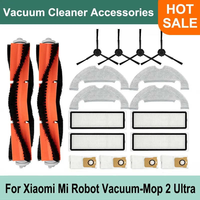 For Xiaomi Mi Robot Vacuum-Mop 2 Ultra STYTJ05ZHM Vacuum Cleaner Accessories HEPA Filter Main Side Brush Dust Bags Mop Cloth Kit