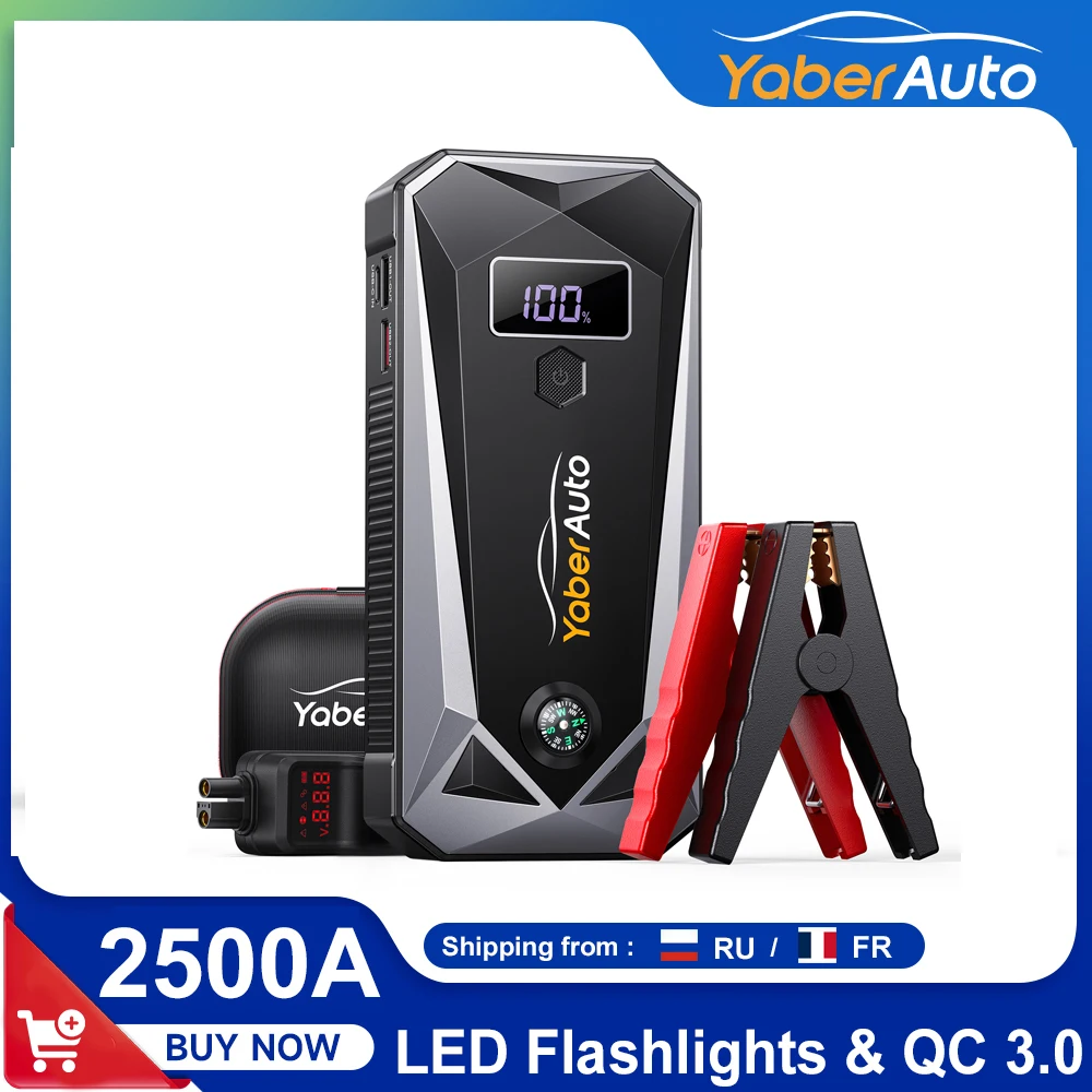 Yaber 21800mAh 2500A Jump Starter Power Bank Car Battery Portable Battery Station Emergency Booster Starting Device