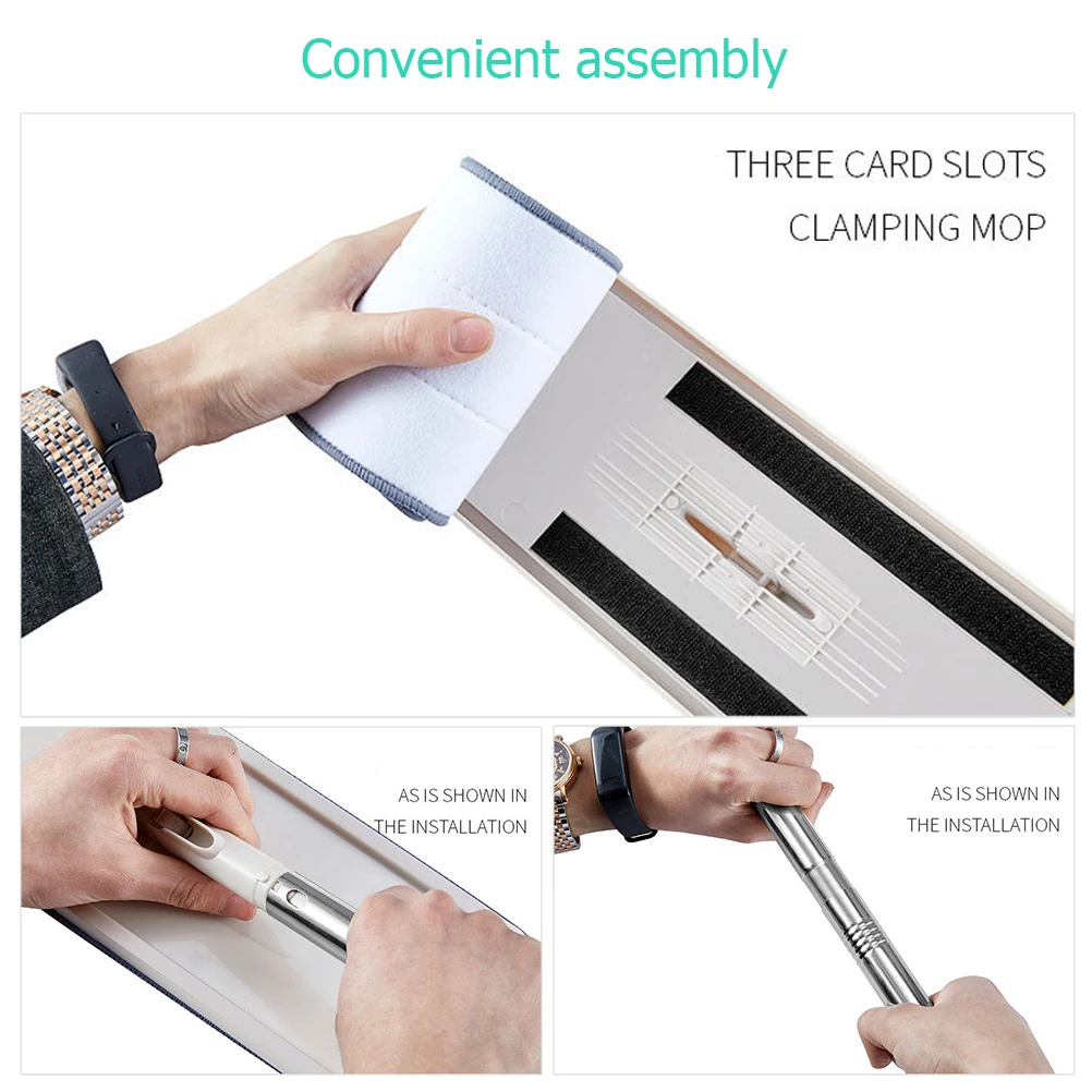 Cleaning Mop Flat Mop Microfibre with Telescopic Rod and Barrel Rotatable  for Home Microfibre  Rotatable Mop