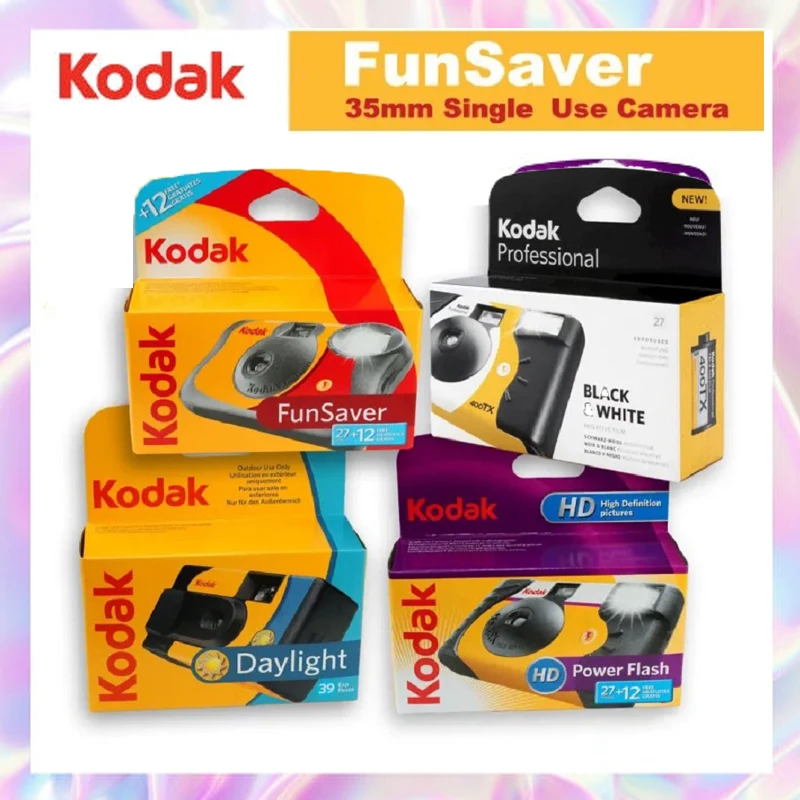 

Оригинальная Kodak FunSaver, 27 листов, 39 экспозиций, классическая одноразовая камера со вспышкой, одноразовые пленочные камеры с точками и точками
