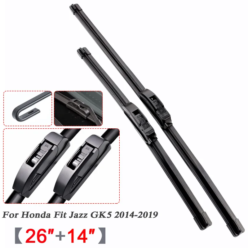 2pcs Car Blade Front Windscreen Wipers For Honda CRV HRV Vezel Odyssey FIT Jazz 2001-2020 Windshield Rubber Auto Wiper Accessory