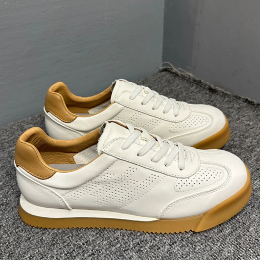 Classic Trendy All- Match White Breathable Sneaker Fashion Casual Running Board Shoes for Men Heightening Casual Board Shoes