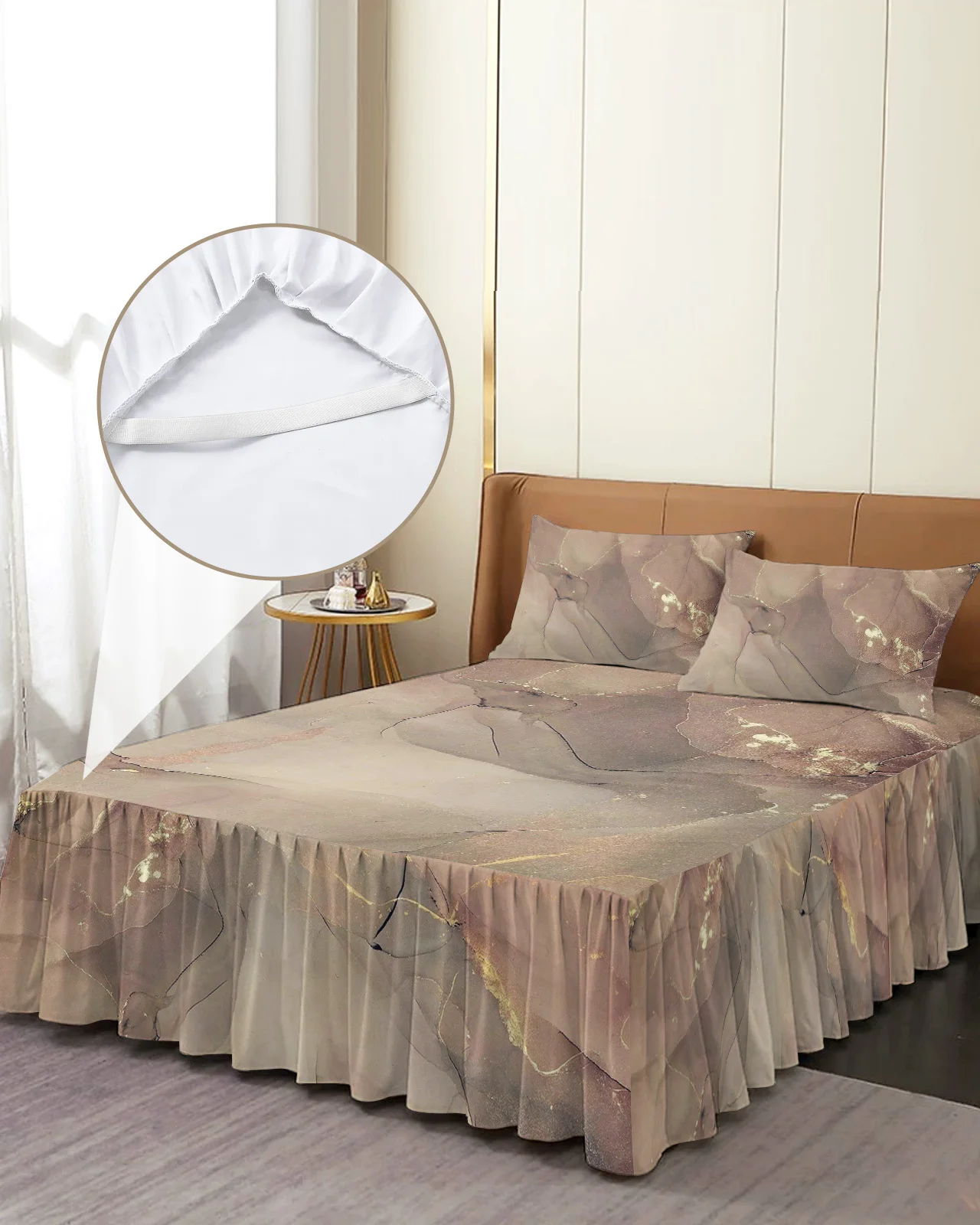 

Постельное белье с мраморной текстурой, эластичное покрывало с наволочками, протектор для кровати, наматрасник, Комплект постельного белья