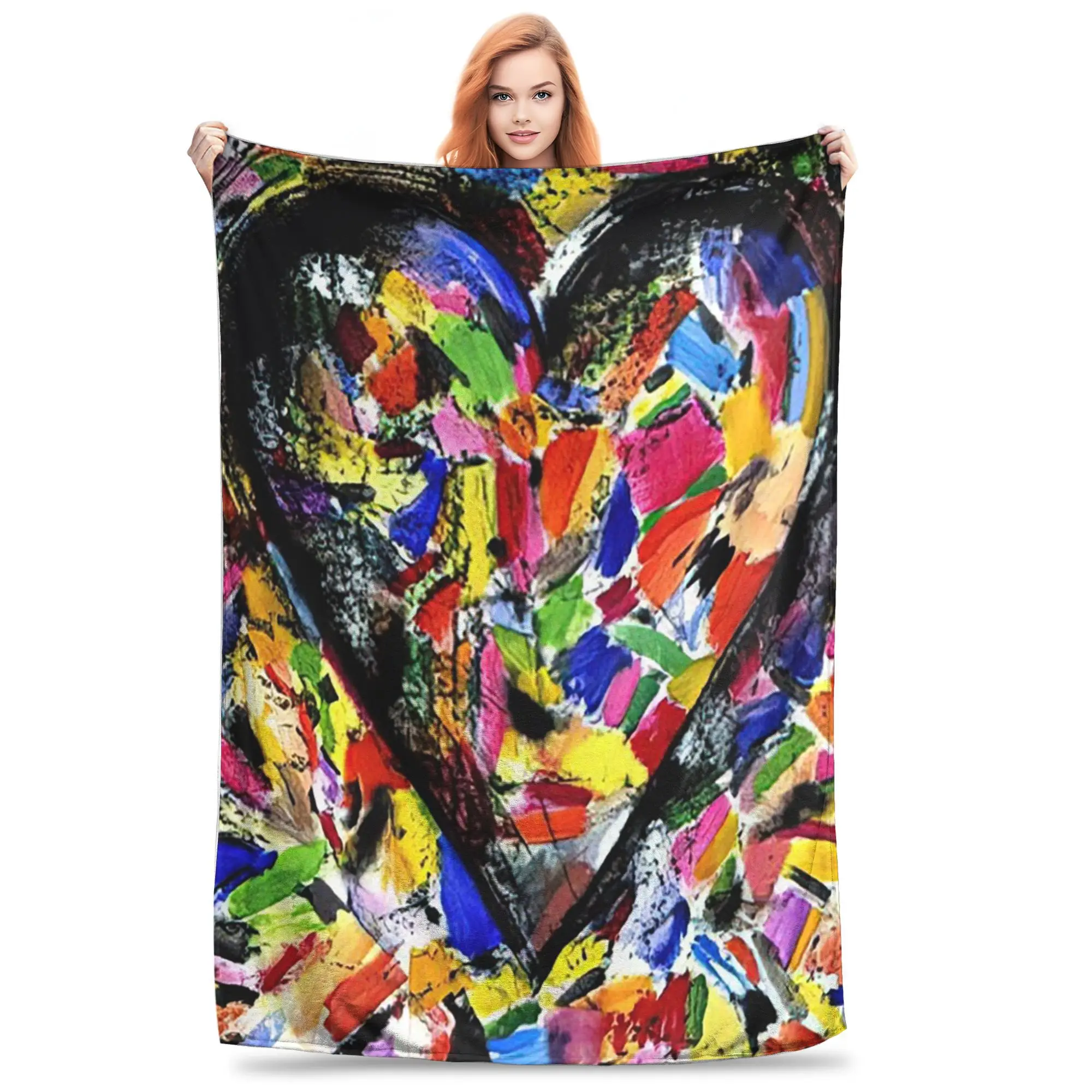 Jim Dine CONFETTI HEART 1985 Blanket Portable Fleece Sofa Throw Blanket for Couch Bedding Office Throws Bedspread Quilt