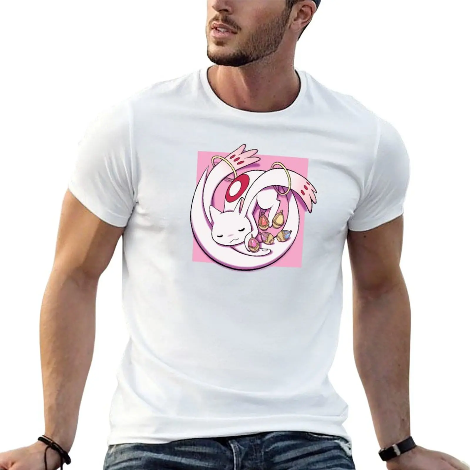 Sleepy Kyubey camiseta hombre camiseta gráfica hombre camiseta gráfica camiseta