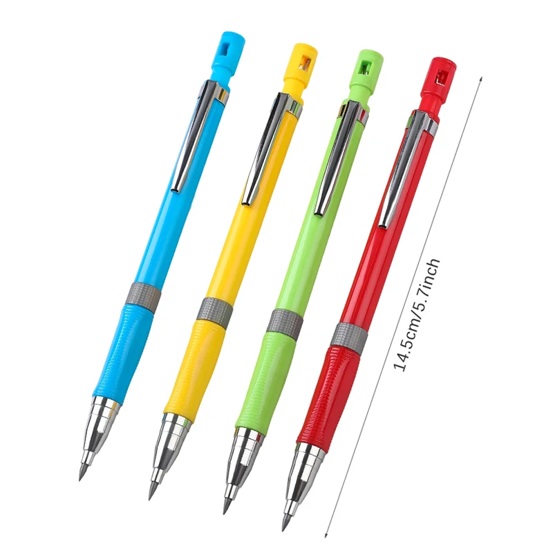 4 Teile/satz 2,0mm Mischfarbe Mechanische Bleistift mit Bleistift Spitzer Glattes Schreiben Büro Schule Schreibwaren – Detail 6