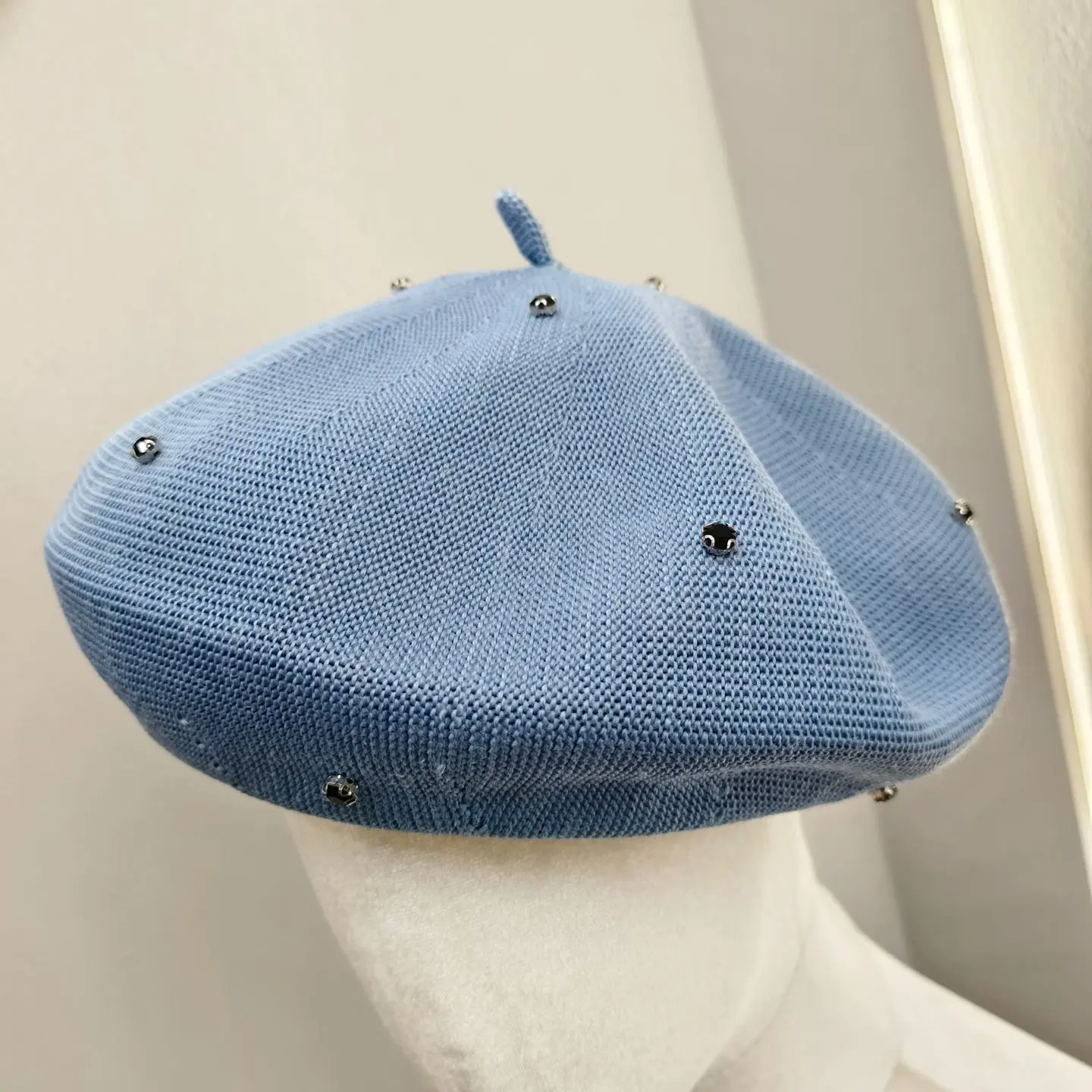 New Summer Beret Hat For Women Solid Handmade Stone Breathable Bonnets Bonia Cap Outdoor Girls  Best Matched Sun Cap Party Gift