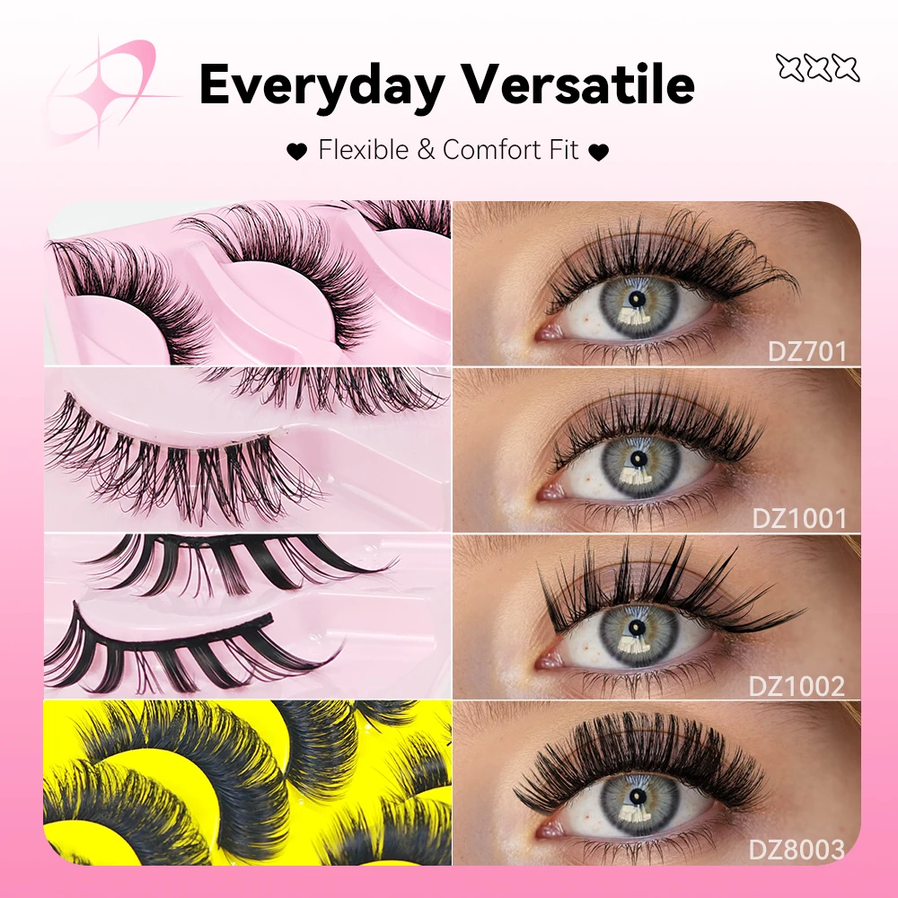 7/8/10Paired Self Adhesive DIY Lashes Soft And Full Faux Cils Eyelash Extension Supplier Maquiagem Tools