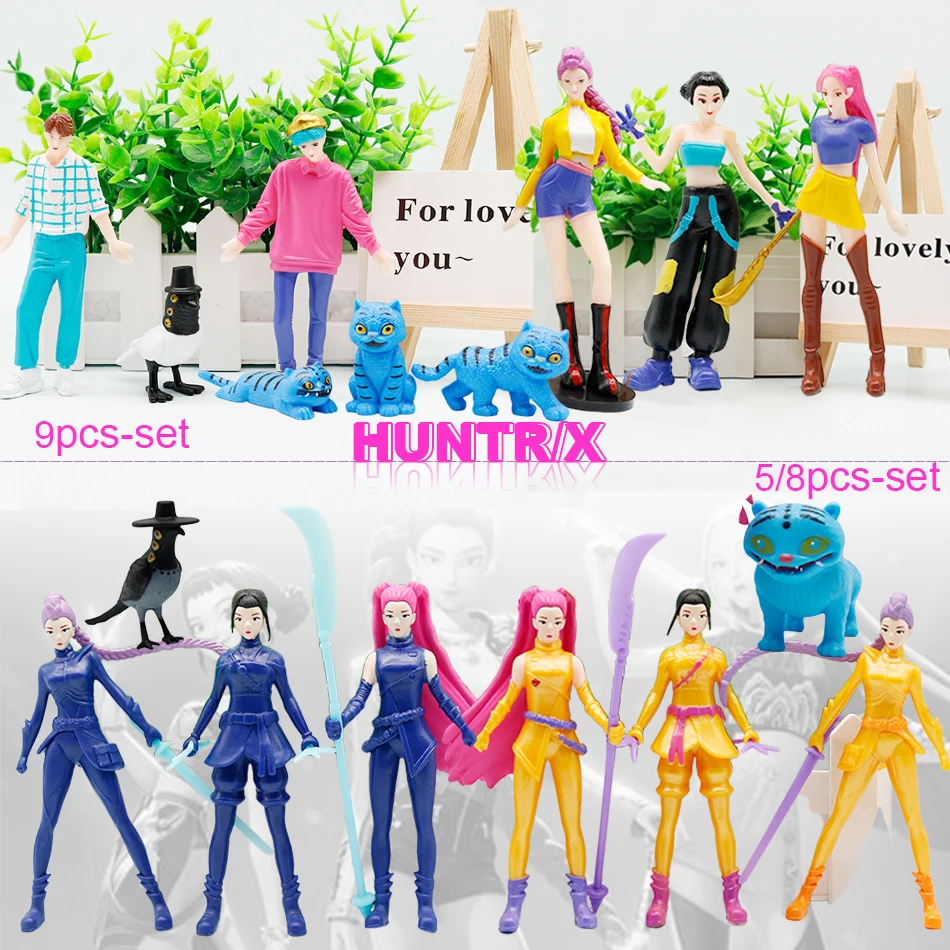 5/8/9 Uds Anime K pop Demon Hunt figura de tigre caja ciega serie decoración estatuas de juguete ornamento para Halloween Navidad regalos para niños