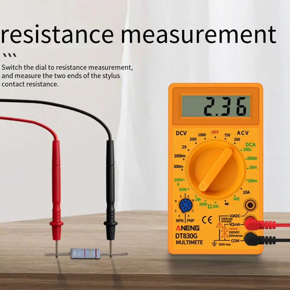 

DT-830B LCD Auto Range Digital Voltmeter Multimeter Ohmmeter Volt Tester Electrical Instrument Analysis Instrument Detector Tool