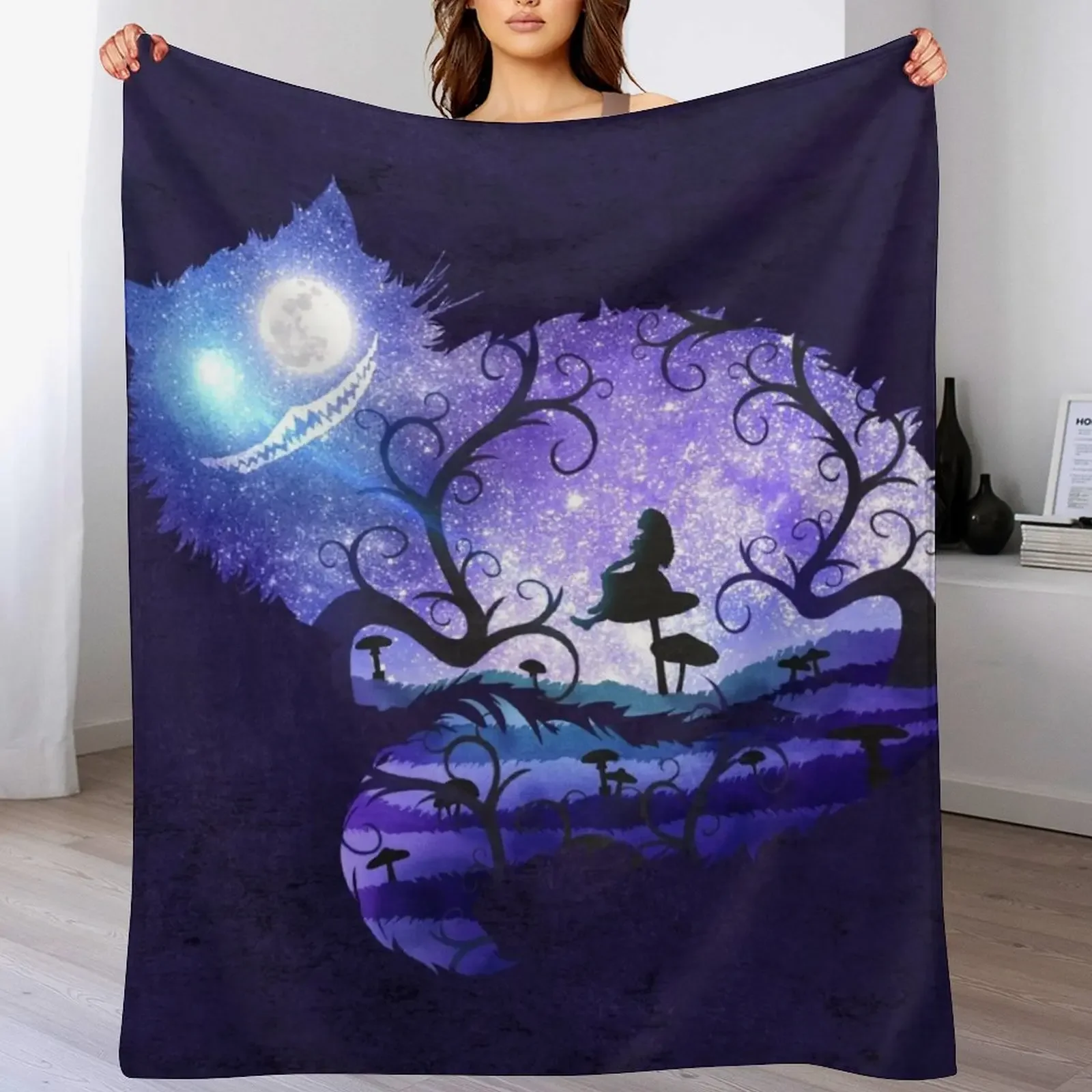 

We are all mad here Throw Blanket Warm Plush Fuzzy Blanket for Living Room