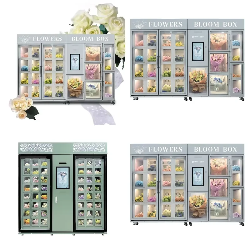 for Smart Flower Retail Machine Large Capacity Vending Outdoor Unattended Automatic Flower Dispenser Kiosk Booth