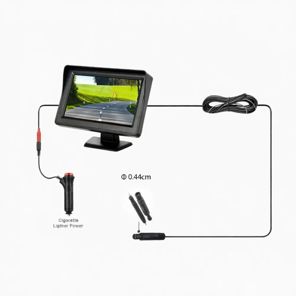 Car Back Up Camera Monitor 4.3 5 7 Inch HD LCD Display Screen Vehicle Reverse Parking Aid System Universal Dash Mount